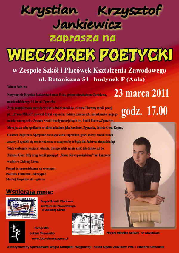 Wieczor poetycki zielona góra